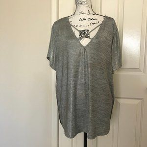 Women's Gold Shimmery Blouse 2X